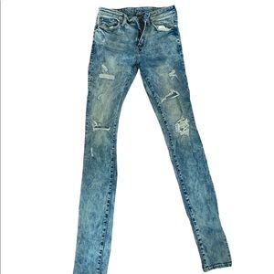 American Eagle Distressed Denim Super Skinny Flexible sz 30 x 32